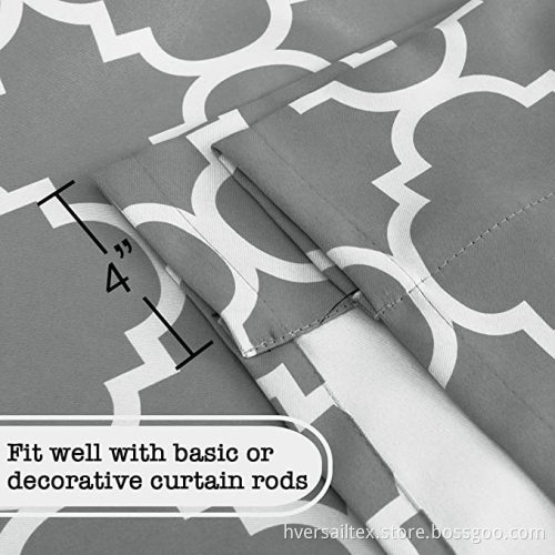 Rod Pocket Panel Style Grey Blackout Curtain